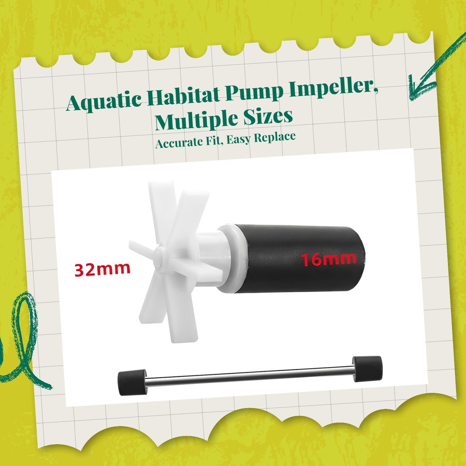 Ceramic shaft for quiet water flow