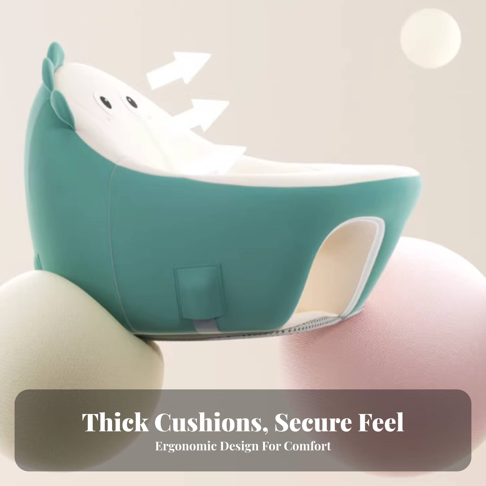 Soft Creature Sit-Me-up Non-Slip Bottom Dinosaur-Shaped Baby Lounger