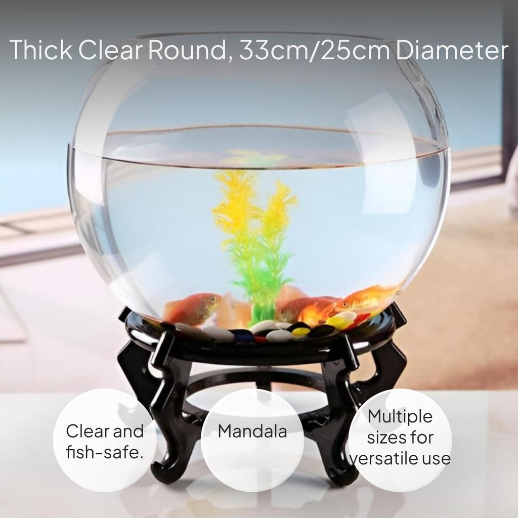 Large Round Glass Fish Bowl, Thickened Desktop Habitat