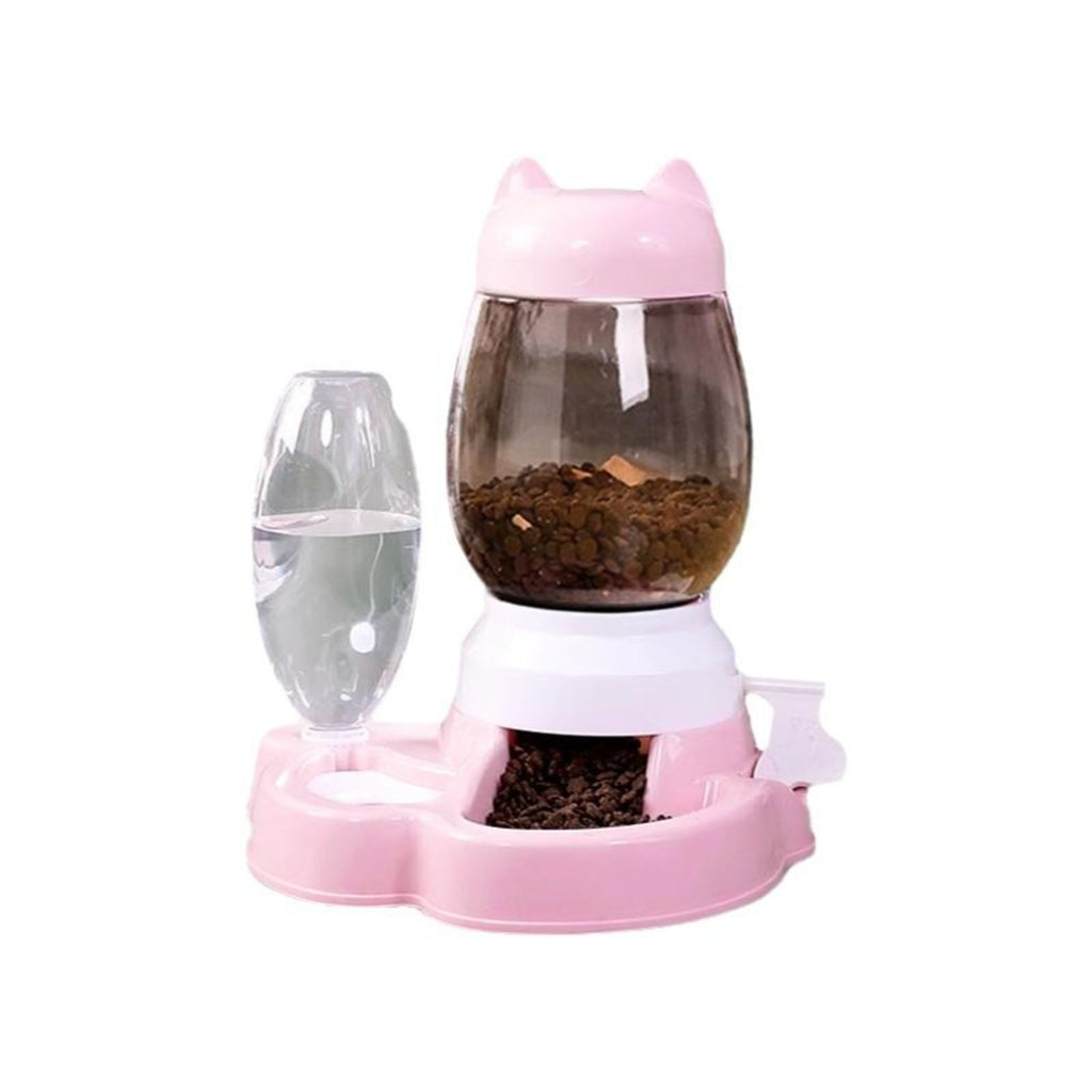 Dual-bowl automatic cat feeder, leakproof.