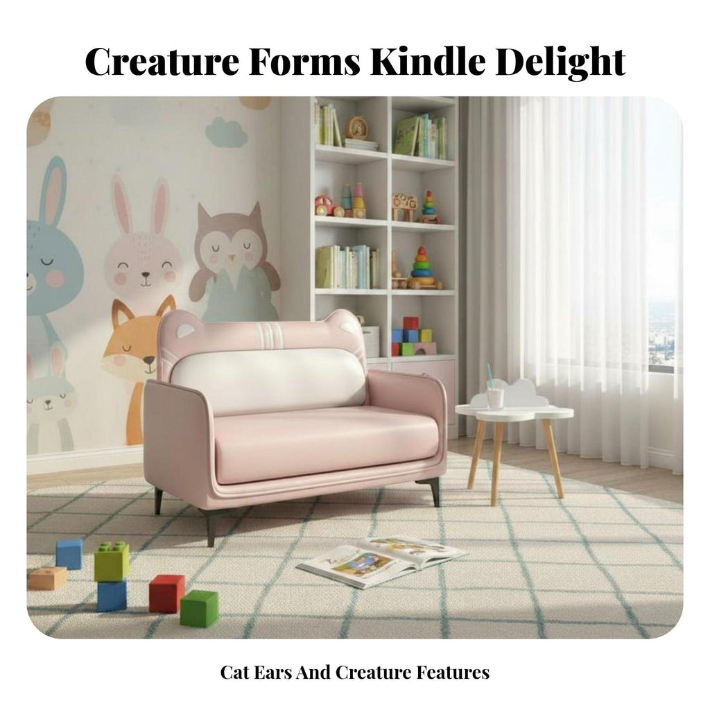 cumulusShaped Mini Sofa Kid-Sized children's Furniture Soft and Comfy Easy to Clean for Bedroom, Living Room