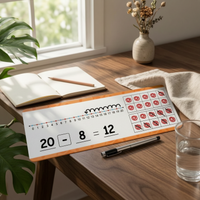 16 Pieces Counting Line Cards Double-Sided Addition Practice Cards Waterproof Educational Tool for Homeschool