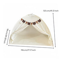 Indoor Sleeping Tent Spacious Princess Tent Cute Bear Decor for Bedside, Kids