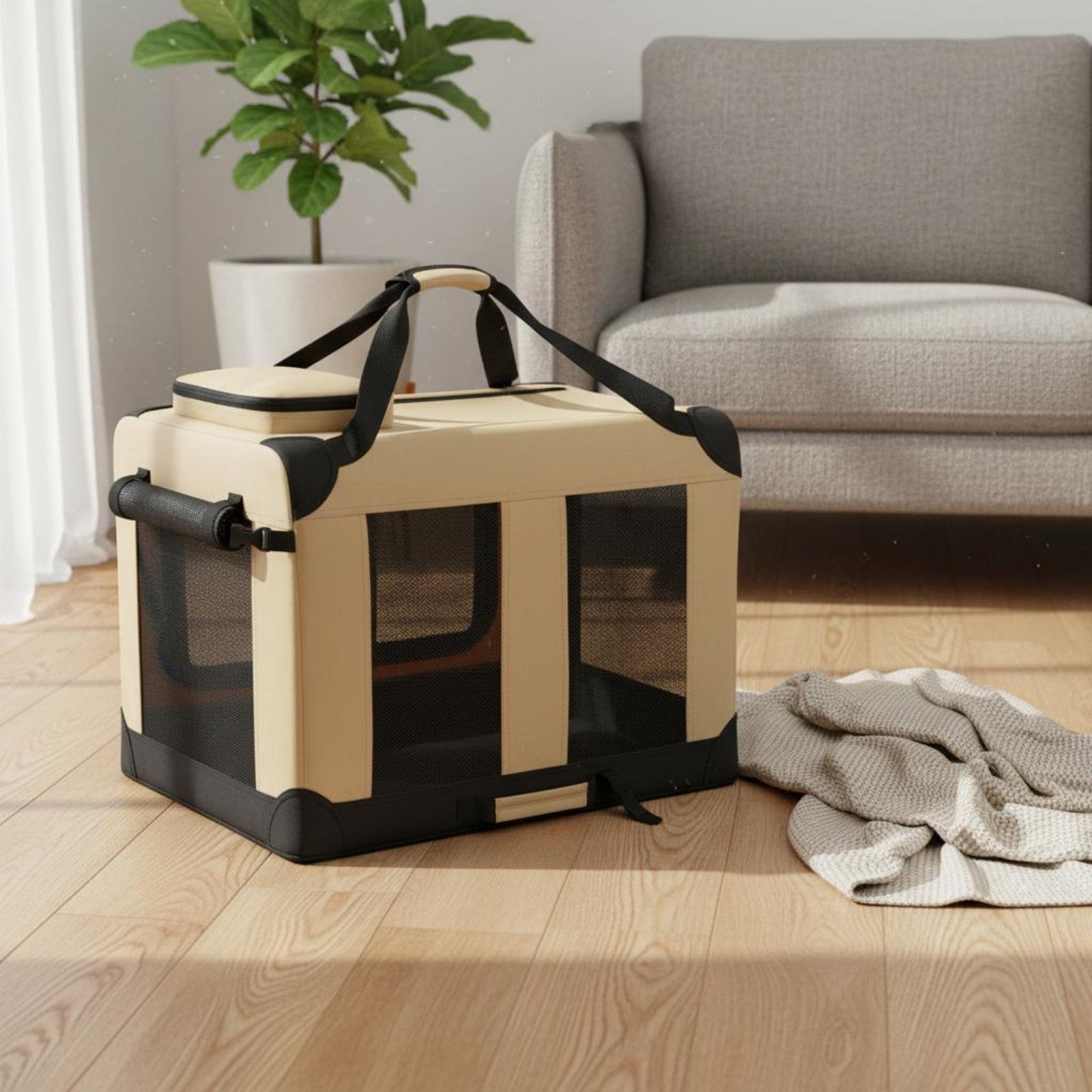 Rolling Pet Carrier Large Capacity Pet Trolley Bag Breathable Mesh for Travel