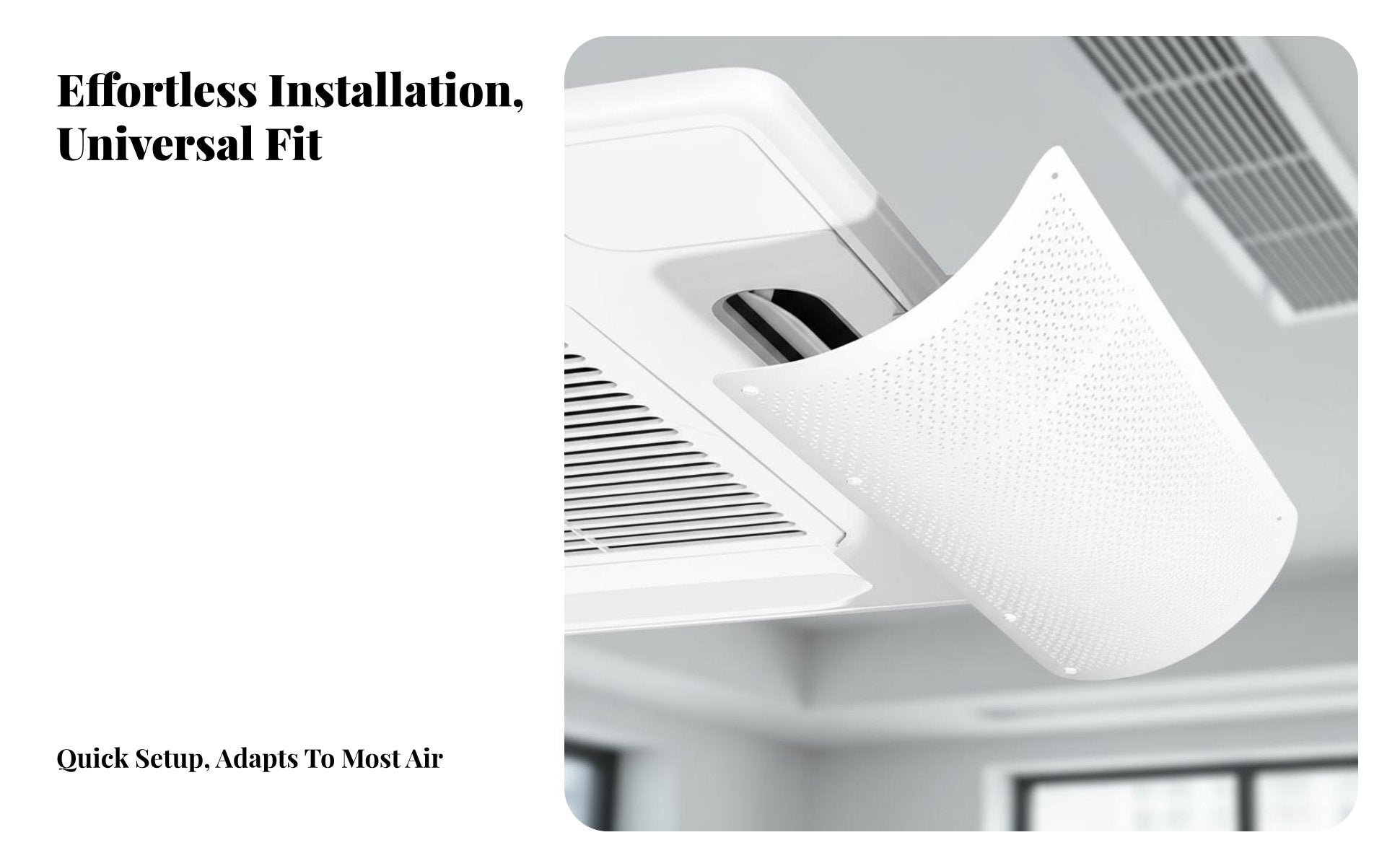 Improved Airflow Control Central Air Conditioner Wind Deflector Drill-Effortless Installation Anti-Direct Blowing Guard Universal Fit Air Conditioner Deflector Long-Lasting ABS Material for Elderly, Children, Families, Bedroom, Study Room, Home, Nursery