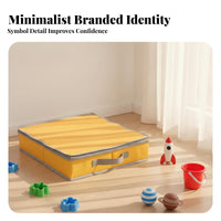 Textile Sandbox Rectangular Foldable Sandbox Yellow and Gray for Children