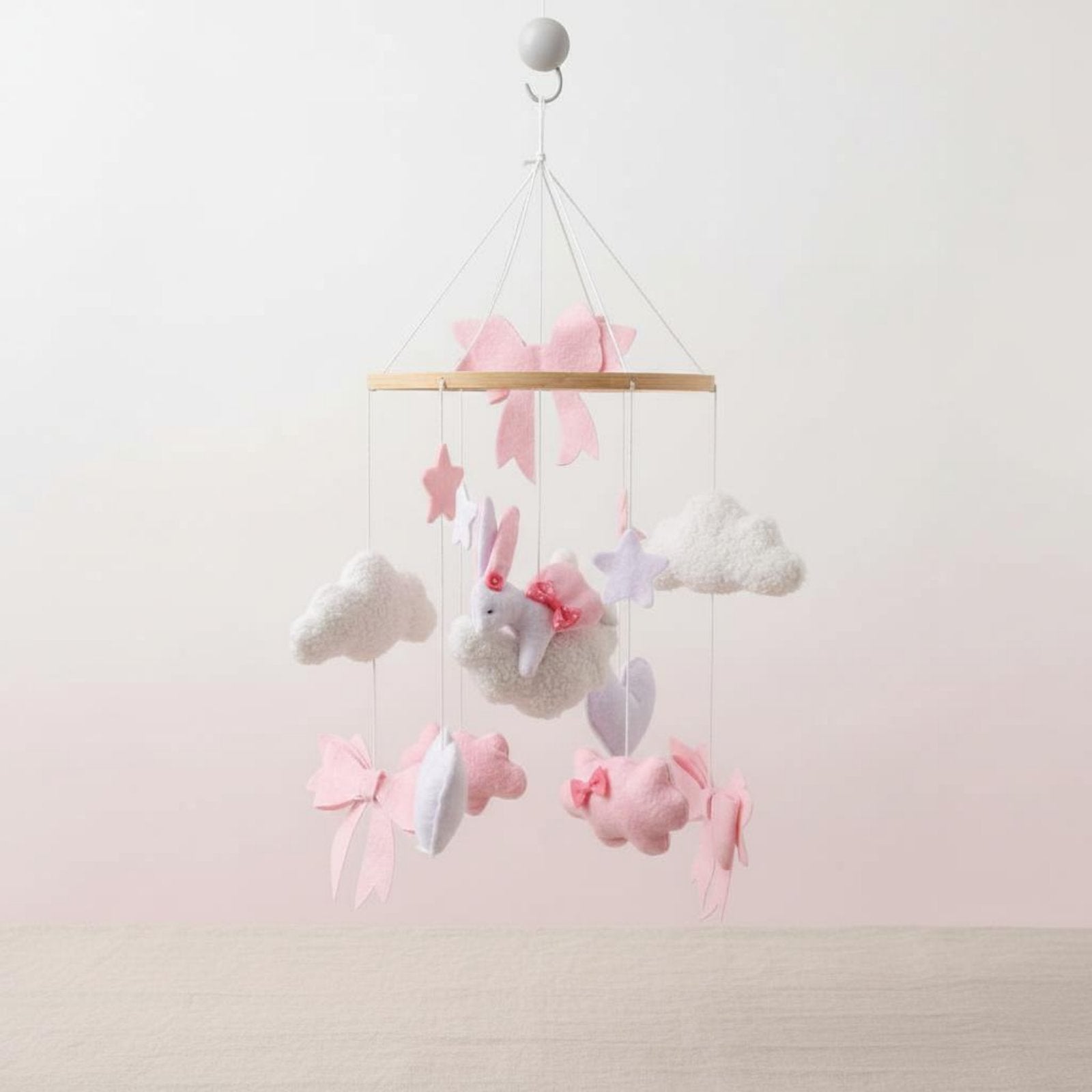 Rose Textile Crib Mobile Soothing Bells Nordic Baby Mobile for Infants