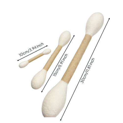 3 Pieces Cotton Swab Feline Toy Large Medium Small Swab-Shaped Feline Toy Sturdy