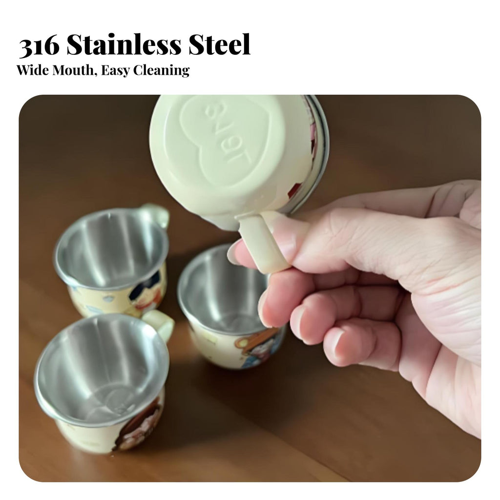 Wide Mouth 316 Stainless Steel Baby Cup Drop-Proof Stainless Steel Toddler Cup Food-Grade Materials for Toddlers, Kindergarten, Home, School