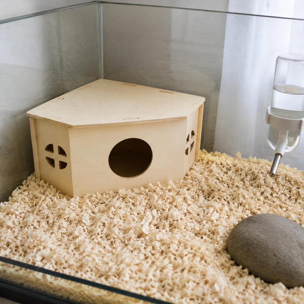 Triangular Roof Pet House Compact Wooden Pet Hideout House Ventilation Slots