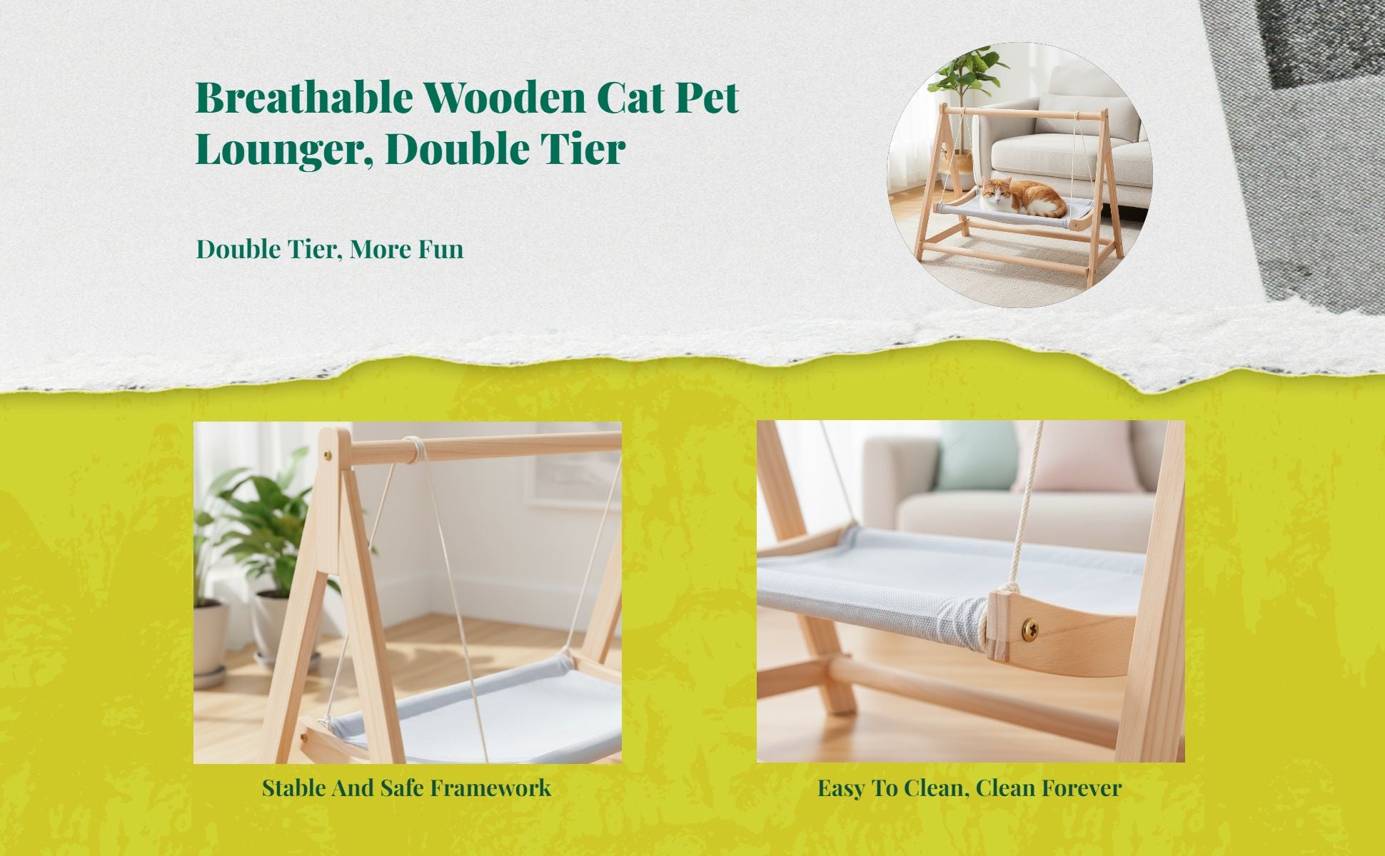 Breathable wood pet bed