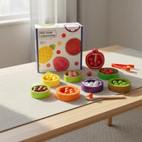 Fruit Bead Matching Toy Wooden Peg Board Bead Game Rounded Edges