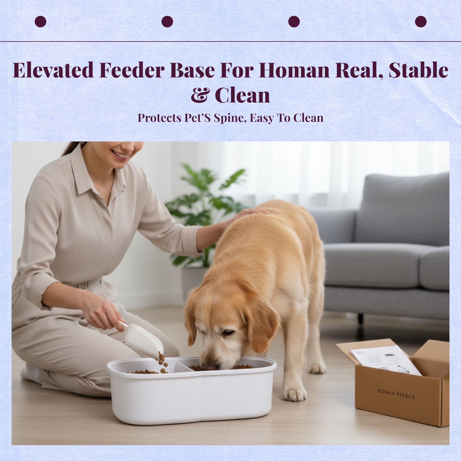 Adjustable elevated pet feeder