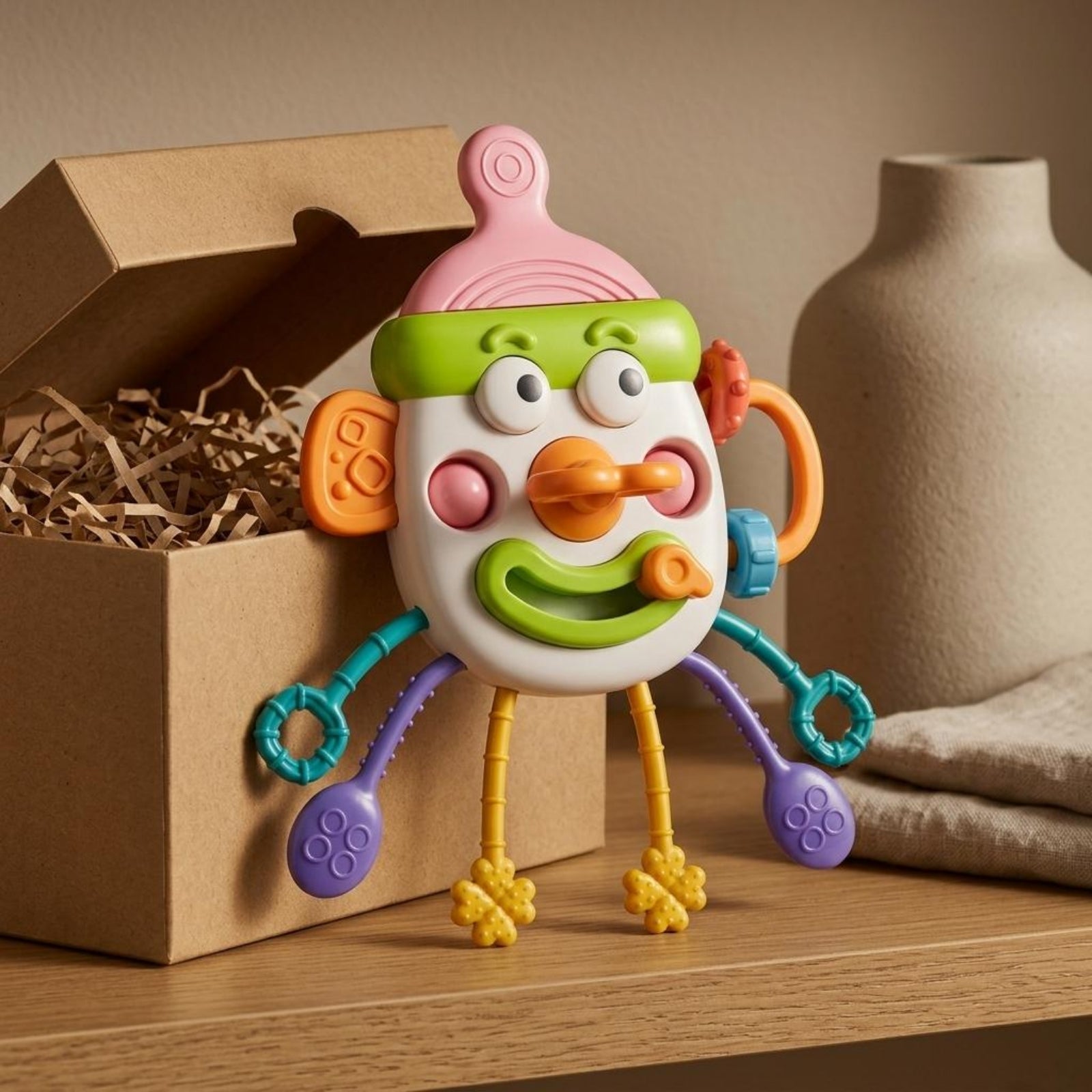 Bottle-Shaped Baby Sensory Toy Chewable for Infants