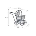 Wire Stroller Vehicle Uncovered Basket Display Piece Loop Handle for Garden