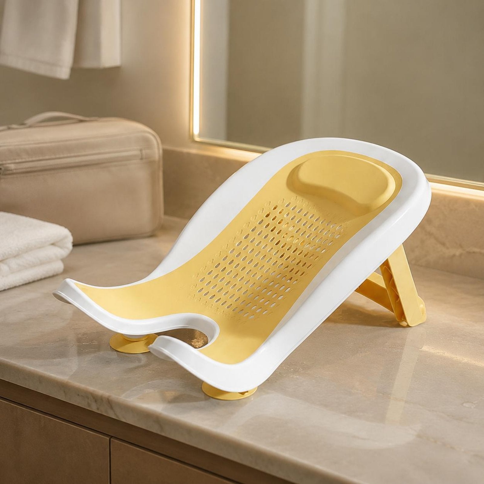 Infant Wash Tub Drainage Holes Baby Washing Basin Suction Cups