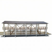 Locomotive Shed Miniature Train Station Paintable for Diorama, Collectors