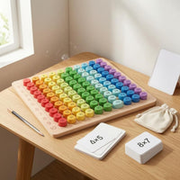 Multiplication Table Game Rainbow-Colored Multiplication Board Game
