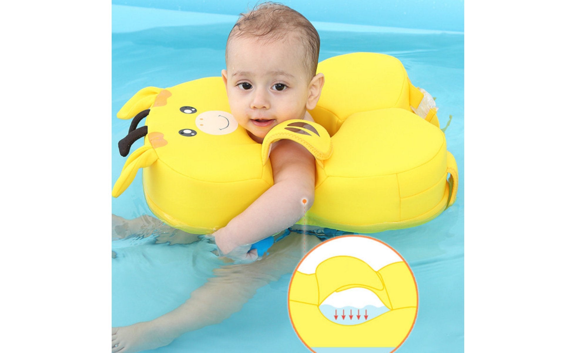 Underarm Swim Collar Adjustable Size Deer Swim Buoy Leg Support for Babies
