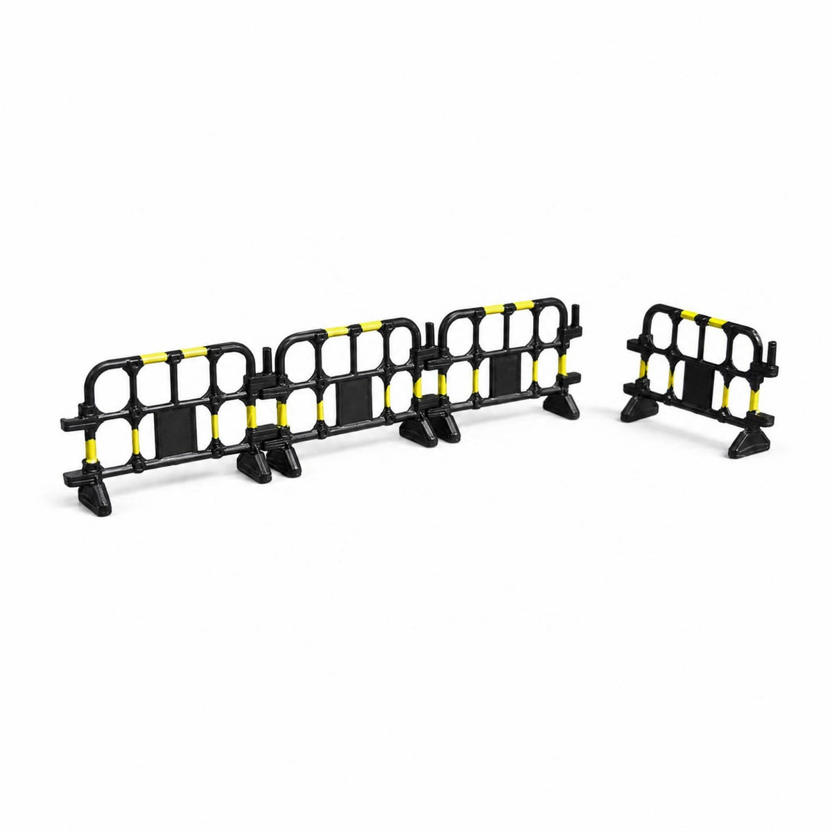 4 Pieces Road Barrier Piece Wide Base Model Road Barrier Realistic Detail