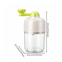 Manual Shaved Ice Maker Hand-Cranked Ice Shredder Portable Cylindrical