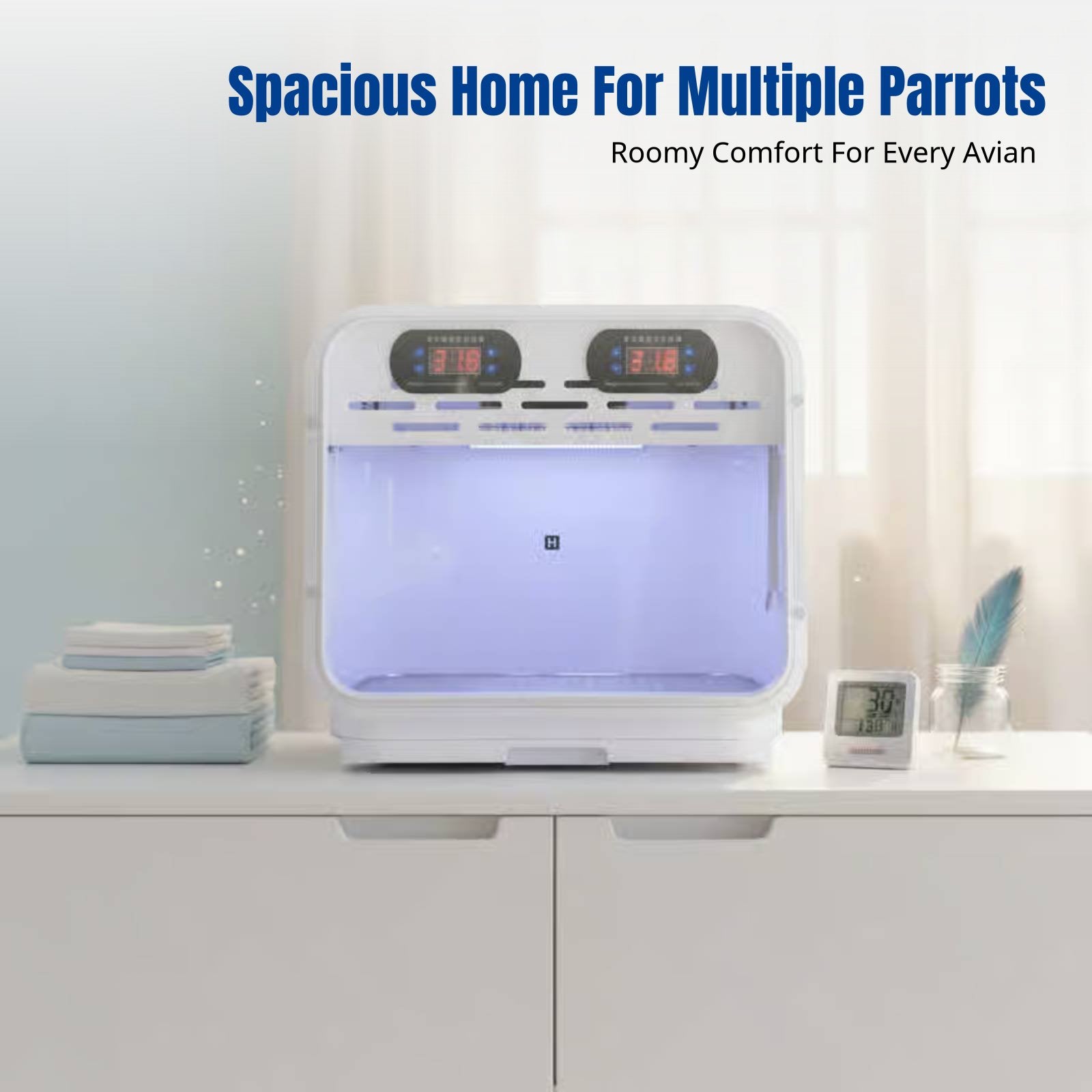 Pet Parrot Incubator, Smart Warm Air Brooder, Automatic Air Exchange, For Young Birds