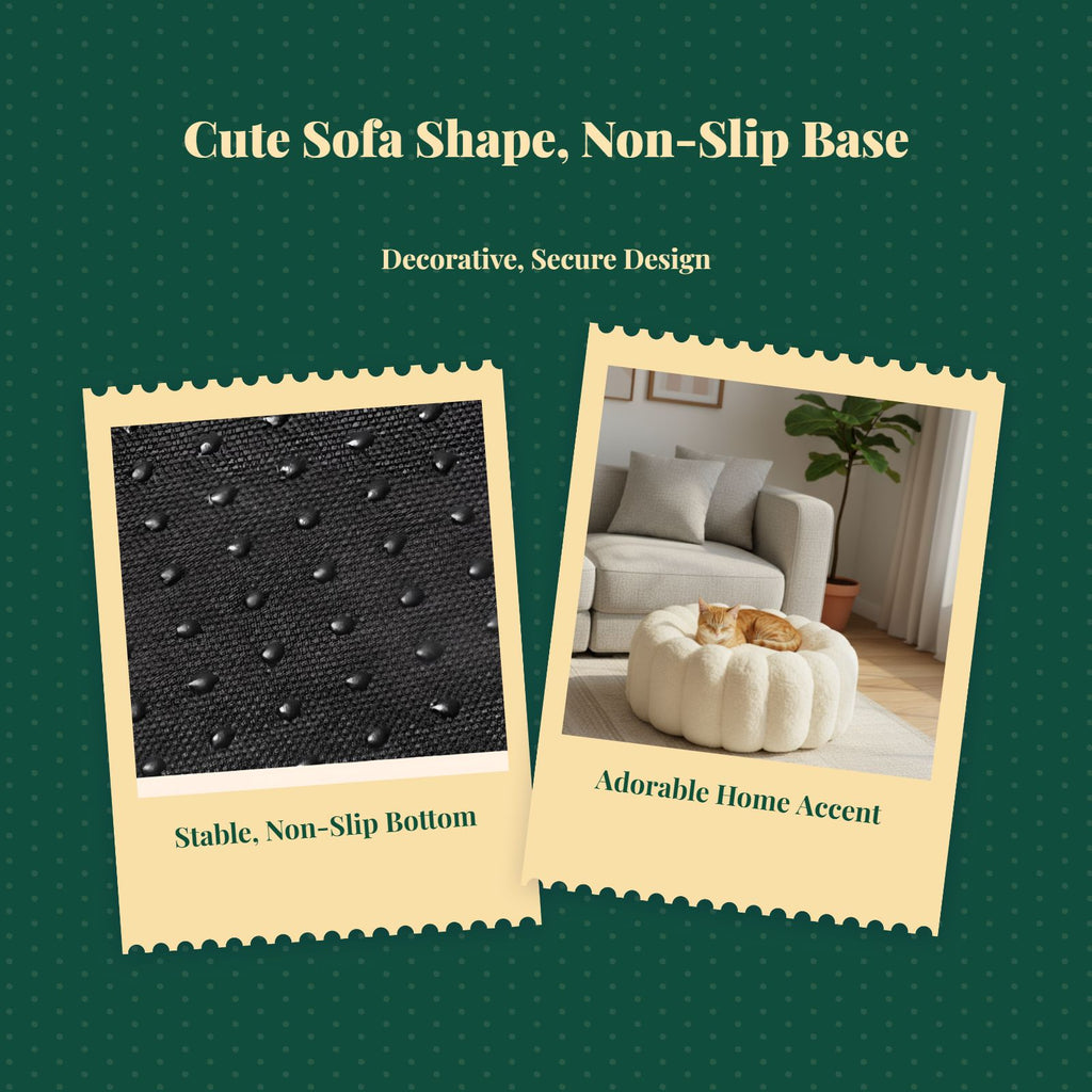 Cat Bed, Cozy Winter Pet Sofa, Washable Indoor House