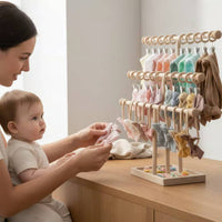 Baby Headband Display Stand Natural Wood Baby Hair Accessories Rack Room Decor