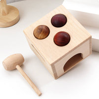 Wooden Ball Hammering Toy Rounded Edges Wooden Hammering Box Hand-Eye Coordination Child Plaything