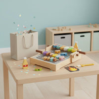 Wooden BBQ Grill Playset Develops Fine Manual Skills Kids Barbecue Playset