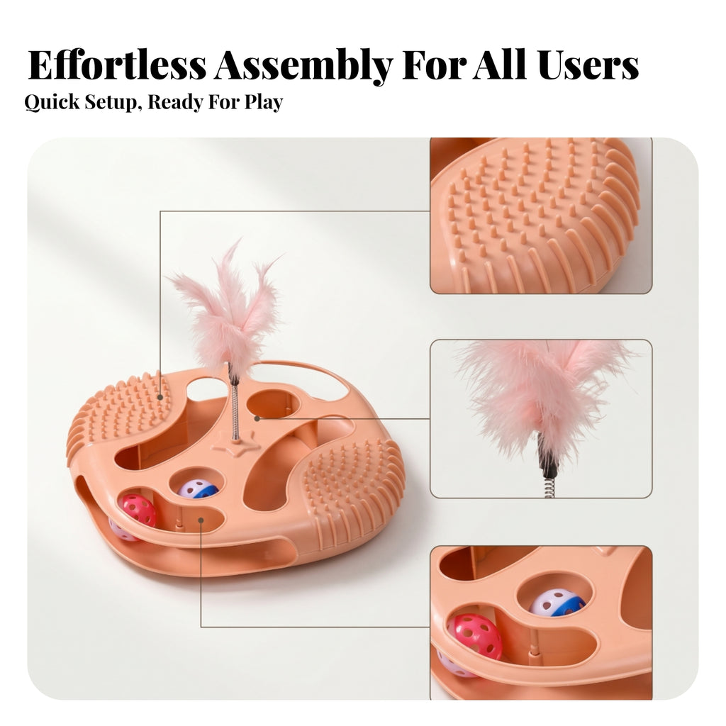 Feather Ball Track Toy Layered Design Cat Ball Track Smooth Surface for Cats