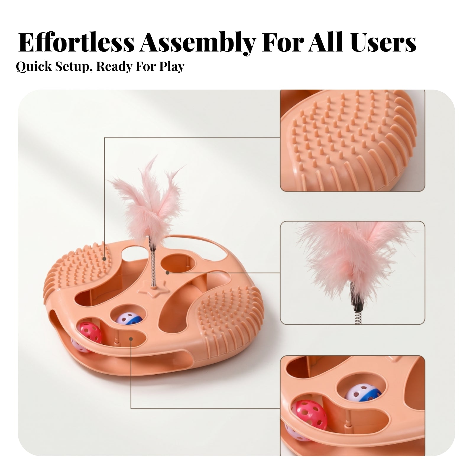 Feather Ball Track Toy Layered Design Cat Ball Track Smooth Surface for Cats