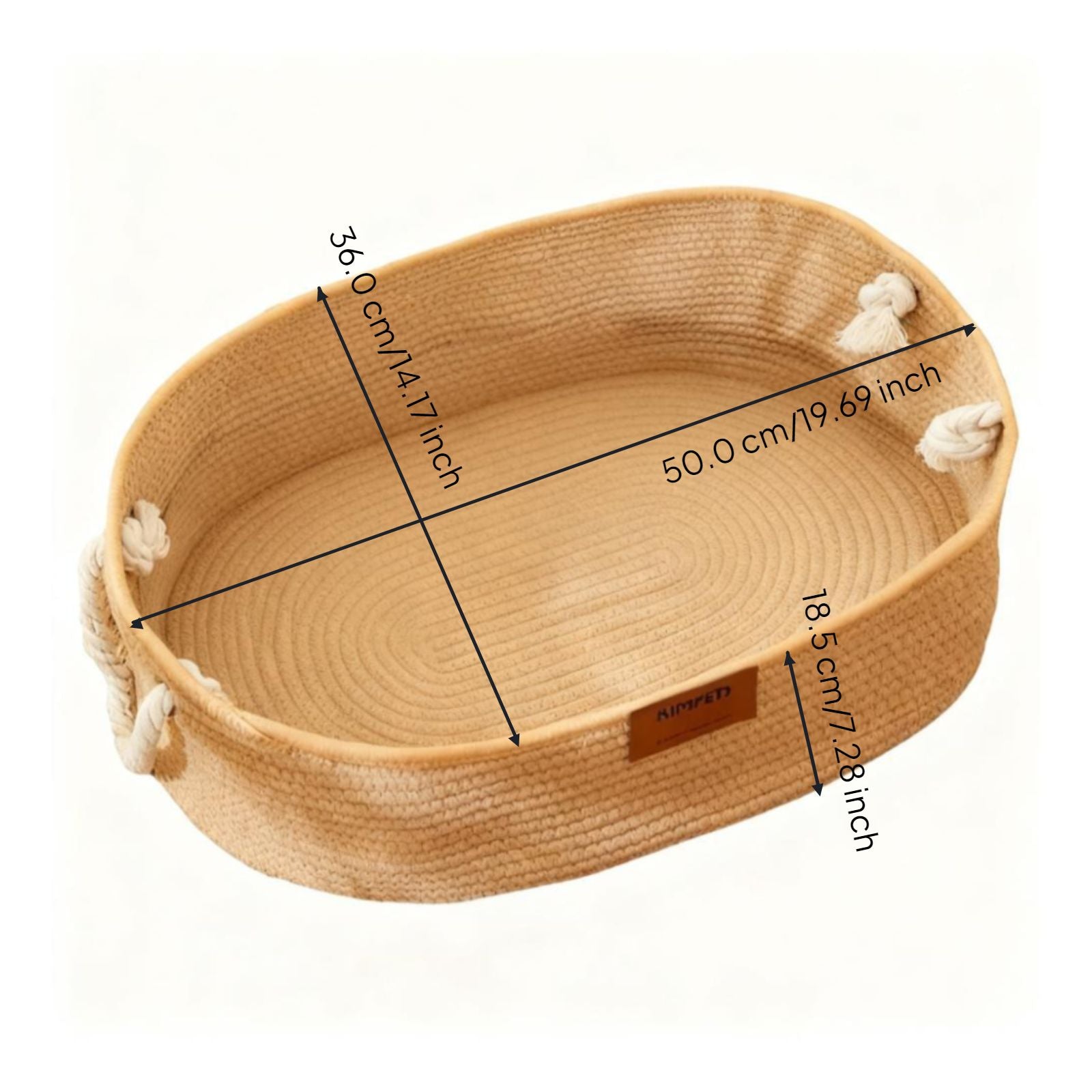 Cat Bed, Woven Basket, All-Season, Scuff-Resistant, Washable