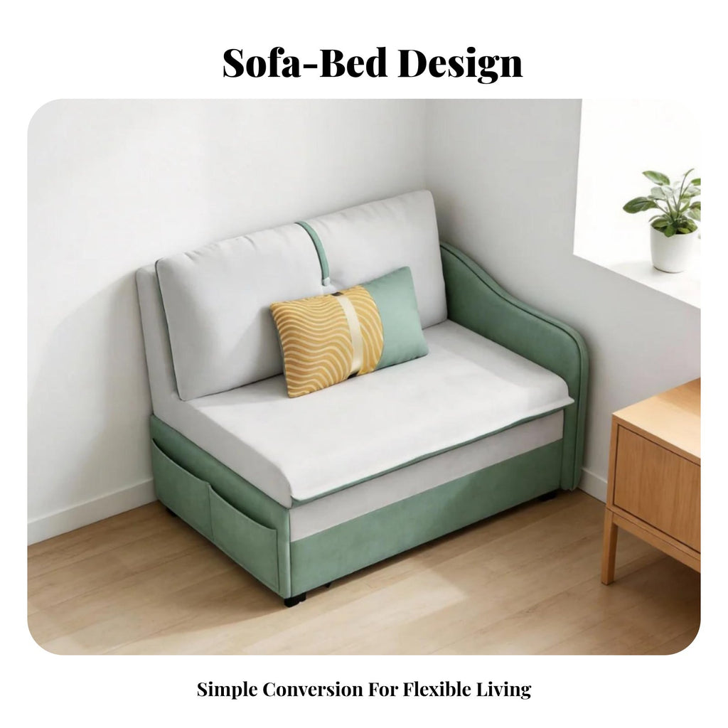 Toddler Fold-Extendable Lounger Single Armrest Transformable Extendable Lounger Foldable Design Soft Foam Construction