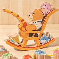Wooden Fishing Stacking Toy Educational Wooden Balance Stacking Toy Hand-Eye Coordination for Preschoolers, Young Children, Preschool, Kindergarten