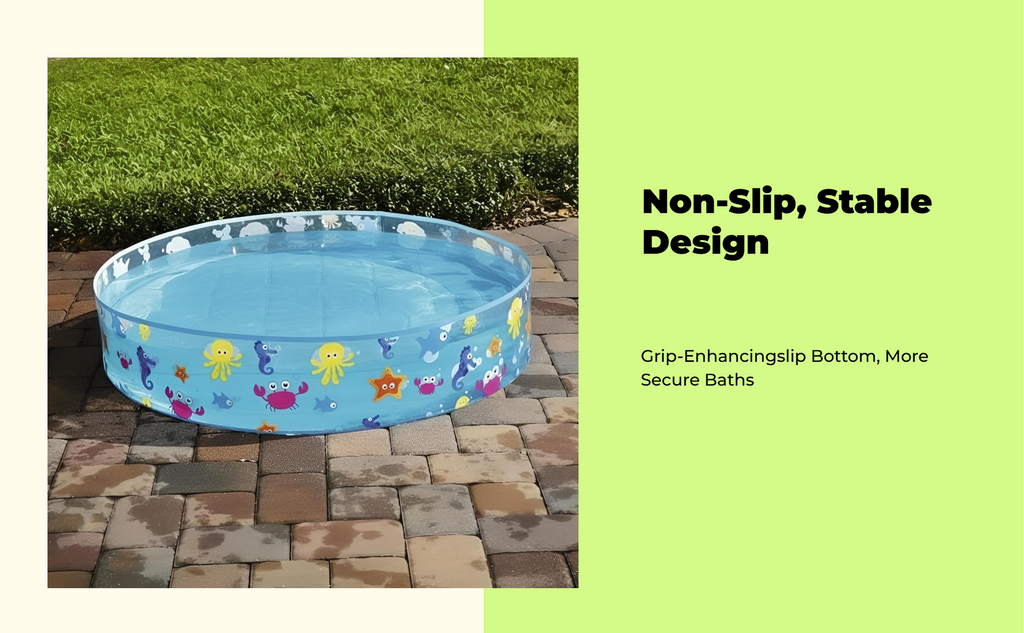 Foldable Hard Plastic Dog Pool, Leak-Resistant, Portable