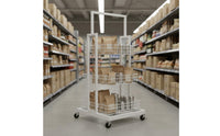 Mobile Snack Display Stand Large Capacity Multi-Tier Floor Standing Shelf 3-Tier Rolling Storage Cart Sturdy Duty for Bedroom