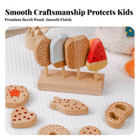 Fine Motor Skills Wooden Pastry Toy Wooden Ice Cream Toy Ice Cream Playset for Children