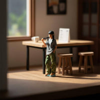 1/64 Miniature Woman Figurine Realistic Scene Props Female Miniature Figure