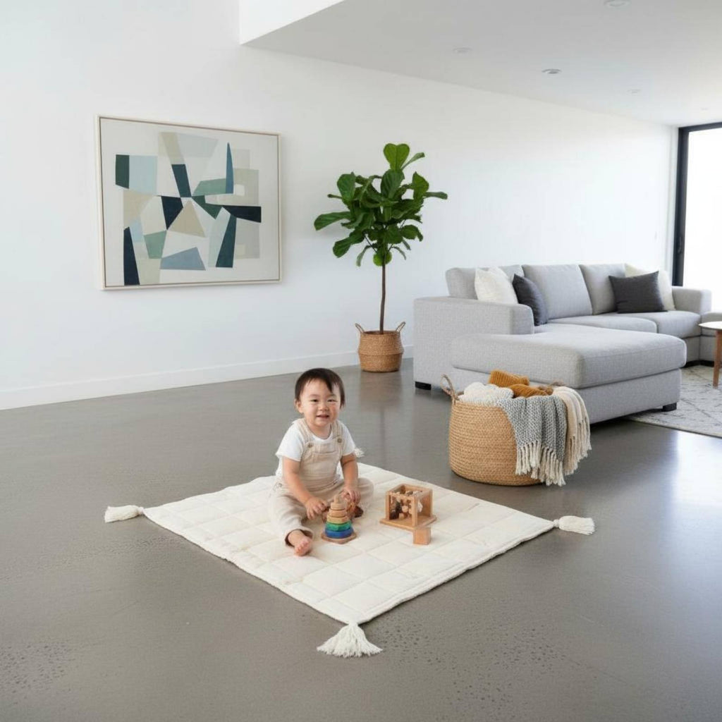 Infant Play Mat Silky Padded Crawling Mat Non-Slip for Playtime