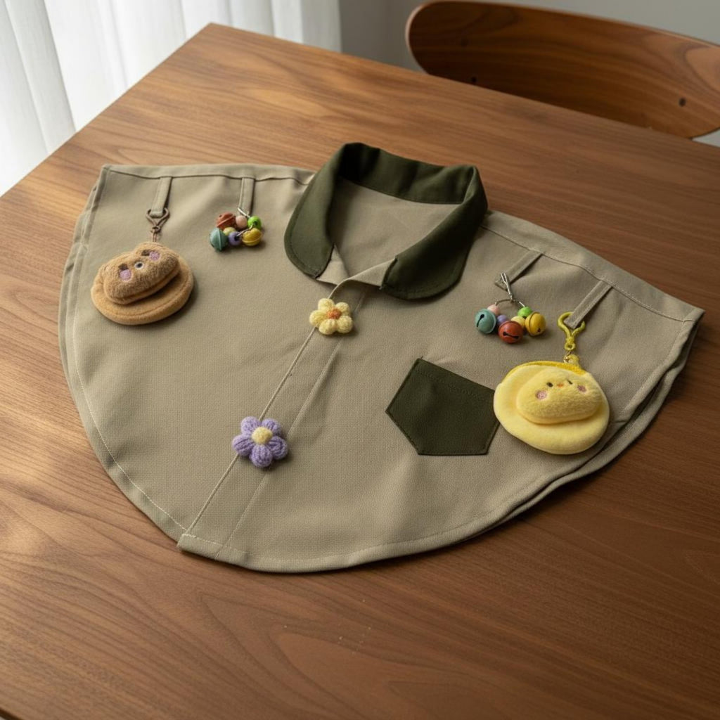 Parrot Owner Shoulder Guard Toy Attachment Loops Bird Interaction Cape Treat Pocket for Home
