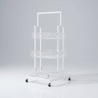 Mobile Snack Display Stand Large Capacity Multi-Tier Floor Standing Shelf 3-Tier Rolling Storage Cart Sturdy Duty for Bedroom