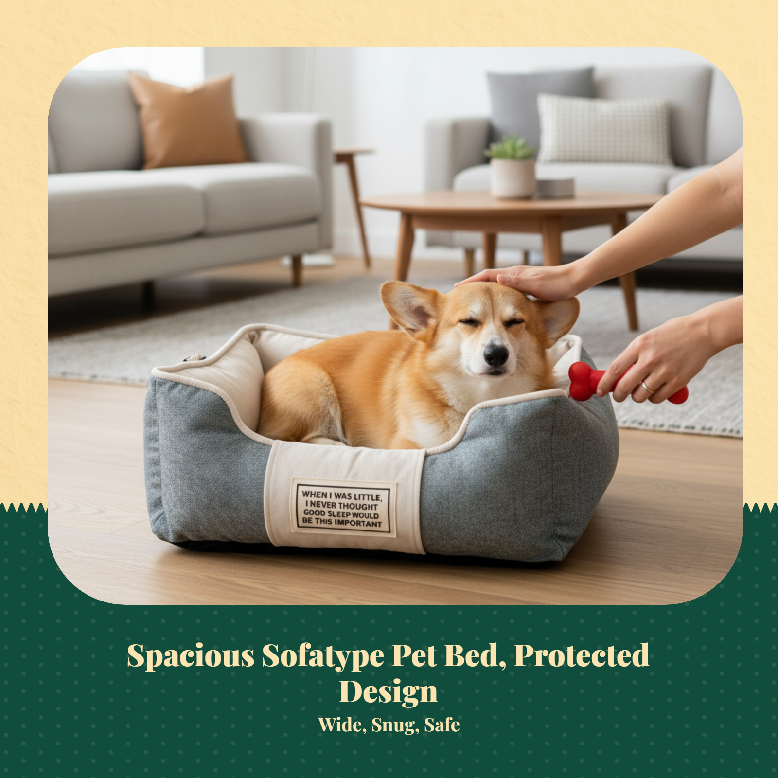 Orthopedic Dog Bed Canvas Pet Sofa Comfortable Support Couch