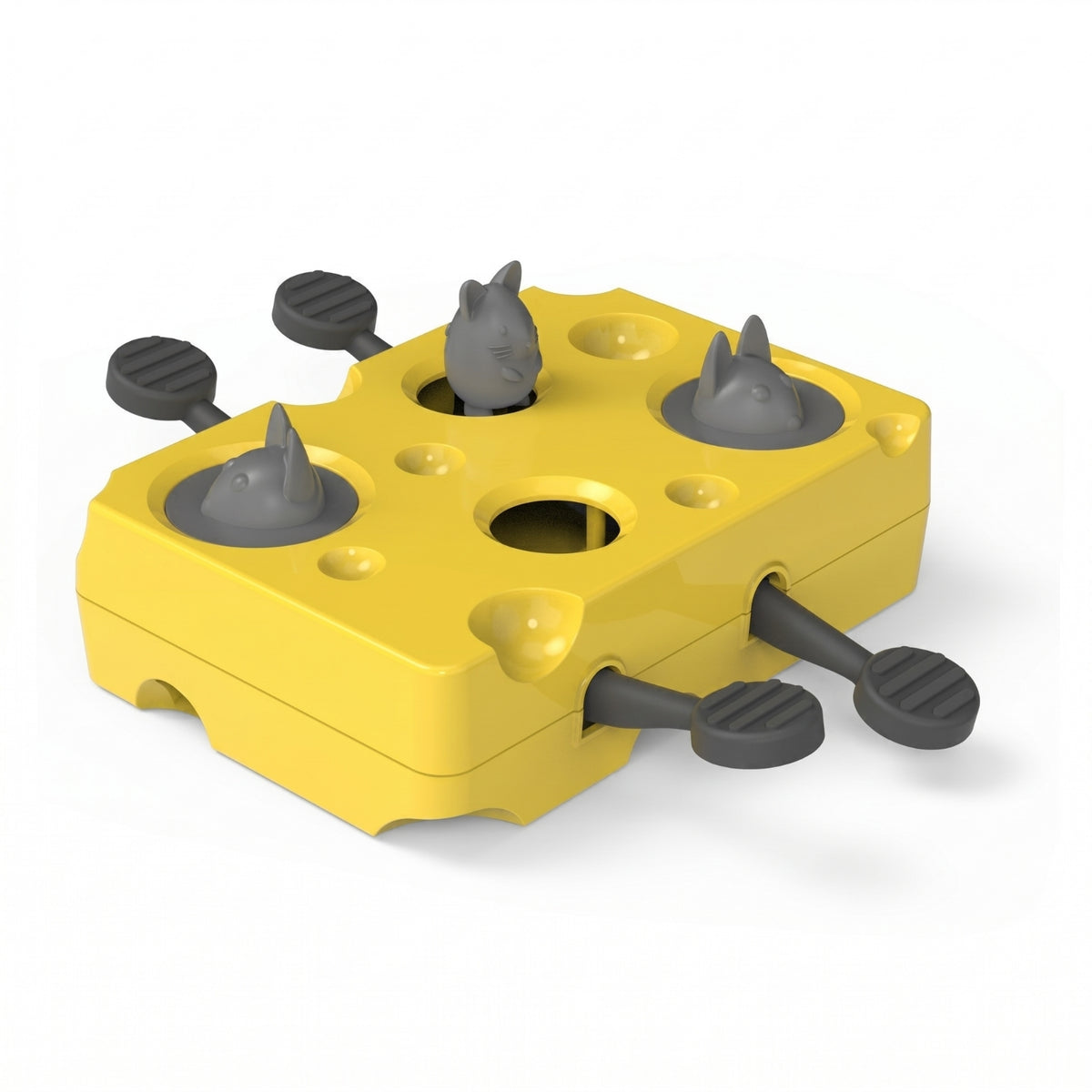 Cat Feeder Puzzle Separable Cat Treat Puzzle Yellow