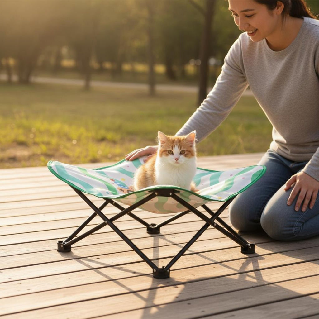 Portable Pet Camp Bed Water-Resistant-Proof Elevated Dog Bed Removable And