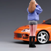 1/18 Headphone Girl Figurine Fine Detail Painted Girl Figure Tiny People