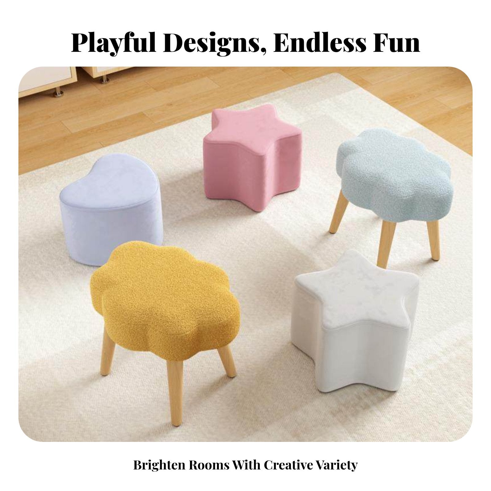 asteriskShaped Footstool Cute Novelty variants Low Stool Multi-Purpose for children' Room