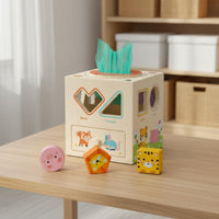 Multifunctional Shape Sorter Wooden Sensory Box Versatile Learning Carrot Harvest Game Box for Young Children, Infants