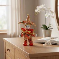 Decorative Clown Figurine Trendy Design Jester Doll Artfully Made for Room Decor
