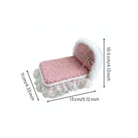 Soft Dollhouse Furniture Set Handmade 1:12 Scale Bedroom Furniture for Children